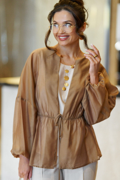 Блуза, брюки, топ Beautiful&Free 6448 бежевый - фото 10