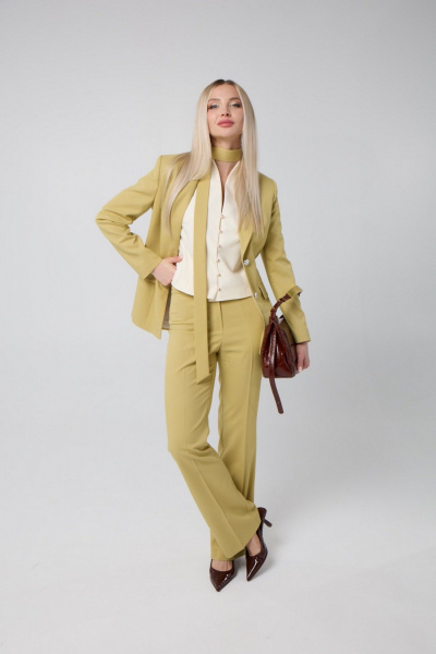 Брюки, жакет MONA STYLE 26001 горчичный - фото 8