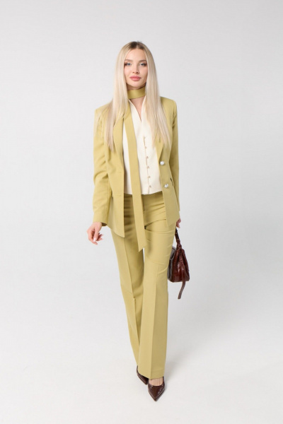 Брюки, жакет MONA STYLE 26001 горчичный - фото 1