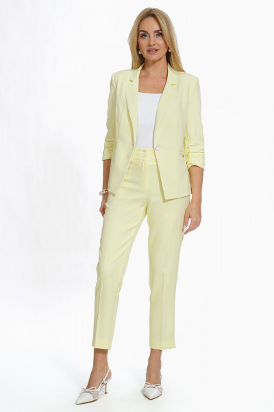 Брюки, жакет, топ Alani Collection 2534 лимонный - фото 6