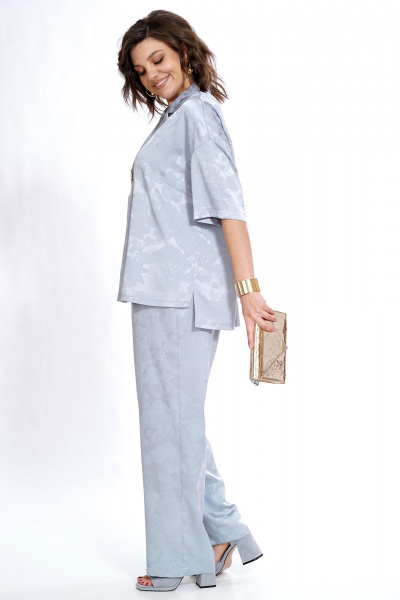 Блуза, брюки Alani Collection 2523 голубой - фото 6