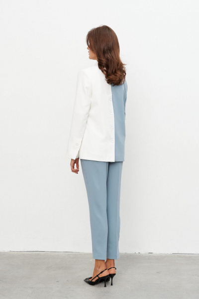 Брюки, жакет KaVaRi 8052.1 серо-голубой - фото 8