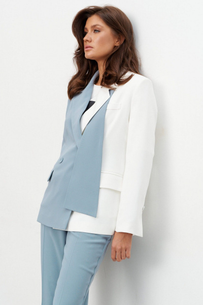 Брюки, жакет KaVaRi 8052.1 серо-голубой - фото 6