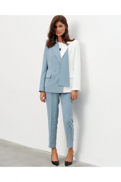 Брюки, жакет KaVaRi 8052.1 серо-голубой - фото 4
