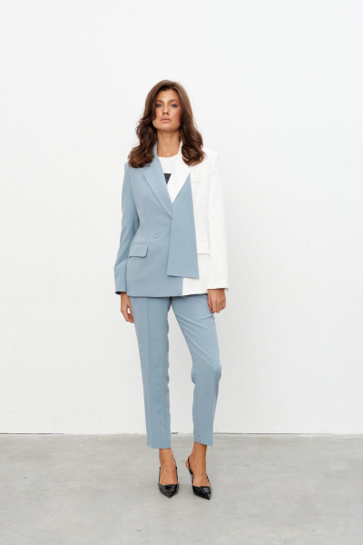 Брюки, жакет KaVaRi 8052.1 серо-голубой - фото 1