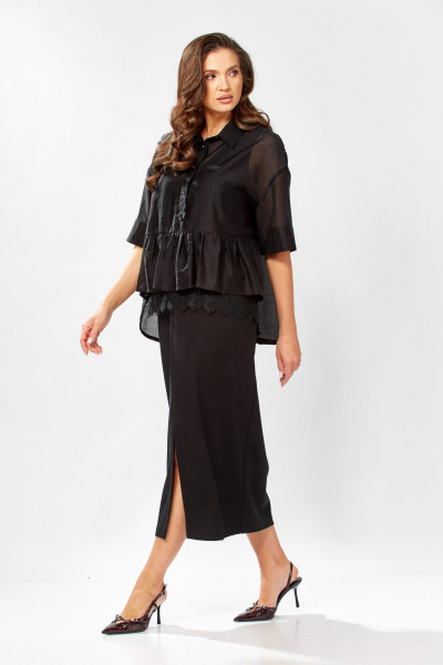 Блуза, платье KaVaRi 8062 черный - фото 9