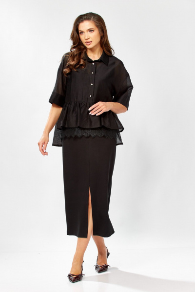 Блуза, платье KaVaRi 8062 черный - фото 4