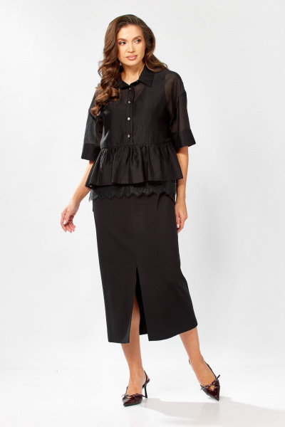 Блуза, платье KaVaRi 8062 черный - фото 2