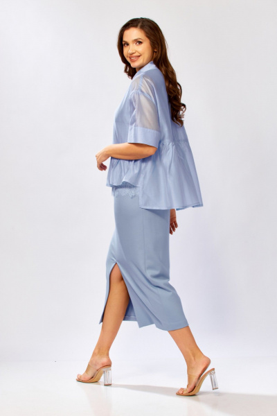 Блуза, платье KaVaRi 8062.1 голубой - фото 11