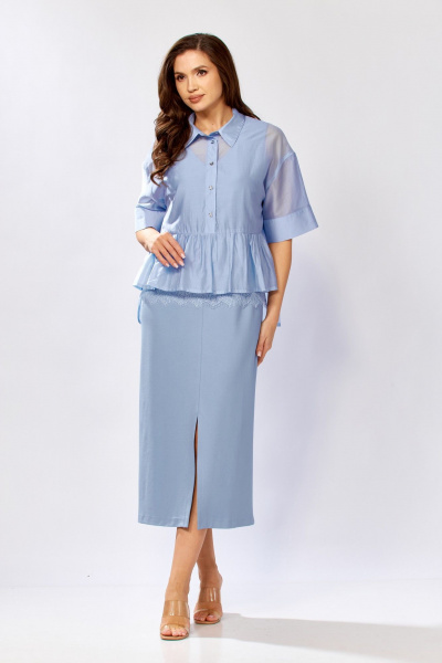 Блуза, платье KaVaRi 8062.1 голубой - фото 7