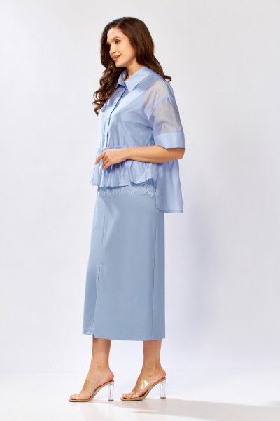 Блуза, платье KaVaRi 8062.1 голубой - фото 6