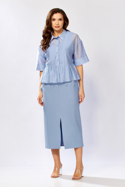 Блуза, платье KaVaRi 8062.1 голубой - фото 1