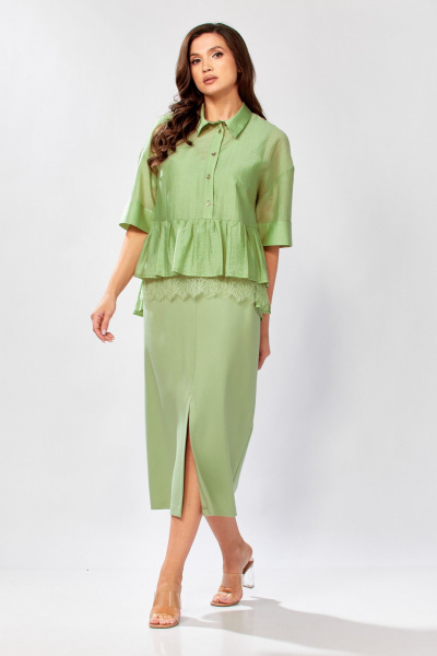 Блуза, платье KaVaRi 8062.2 олива - фото 2