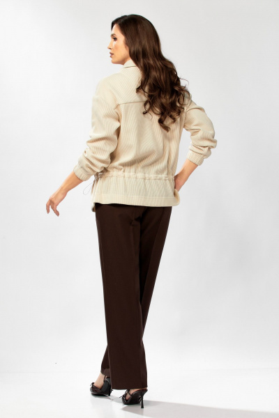 Брюки, бомбер KaVaRi 8063 молоко-шоколад - фото 7