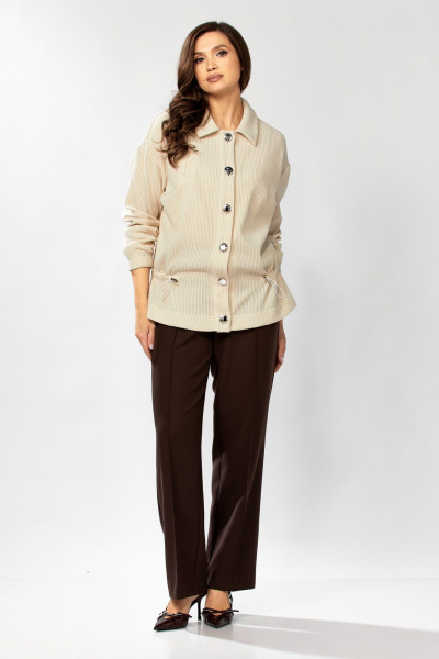 Брюки, бомбер KaVaRi 8063 молоко-шоколад - фото 4