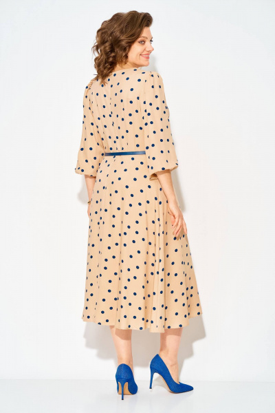 Платье Liliana 1511Л бежево-синий - фото 6