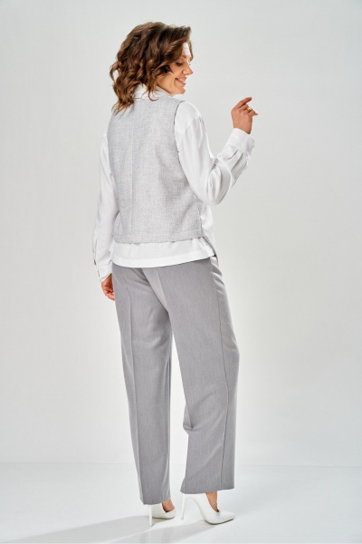 Брюки, жилет, рубашка KaVaRi 8065 бело-серый - фото 9