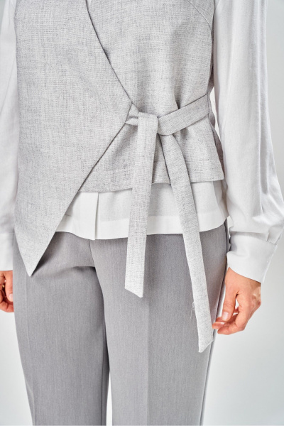 Брюки, жилет, рубашка KaVaRi 8065 бело-серый - фото 7