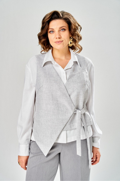 Брюки, жилет, рубашка KaVaRi 8065 бело-серый - фото 5