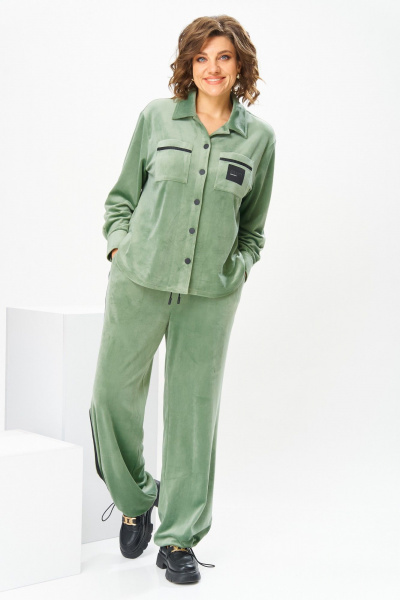 Брюки, жакет Romanovich Style 2-2857 оливковый - фото 11