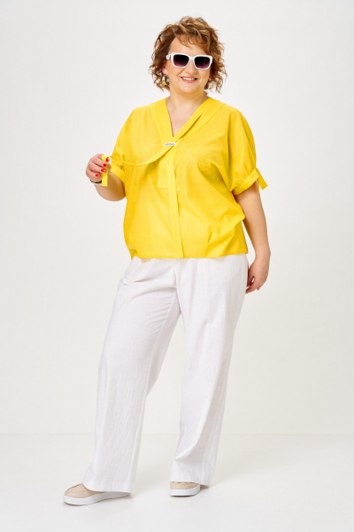 Блуза, брюки Romanovich Style 2-2896 желтый/белый - фото 4