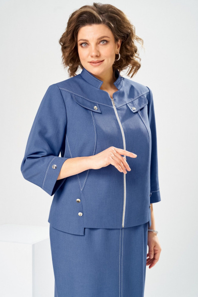 Жакет, платье Romanovich Style 3-2914 джинс - фото 7