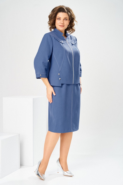 Жакет, платье Romanovich Style 3-2914 джинс - фото 3