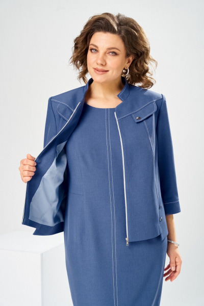 Жакет, платье Romanovich Style 3-2914 джинс - фото 11