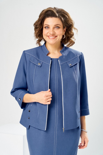 Жакет, платье Romanovich Style 3-2914 джинс - фото 10