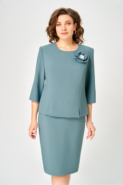 Блуза, украшение, юбка DaLi 7055.2 морская волна - фото 1