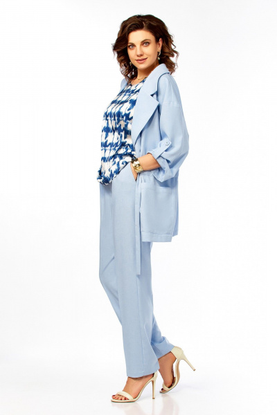 Брюки, жакет Ольга Стиль С-1012 голубой - фото 6