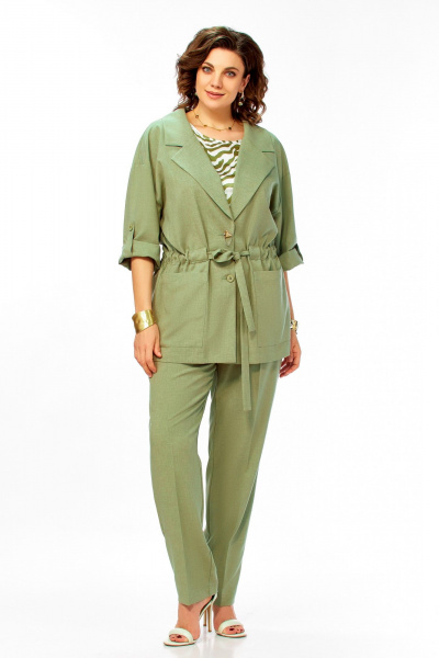 Брюки, жакет Ольга Стиль С-1012 зеленый - фото 6