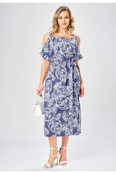 Платье Твой имидж 2389 синий_с_принтом - фото 3