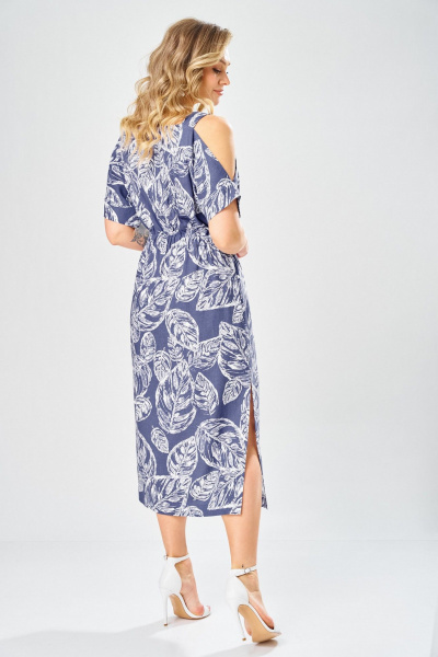 Платье Твой имидж 2389 синий_с_принтом - фото 2