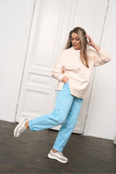 Брюки GRATTO 3230 голубой - фото 4