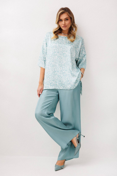 Блуза, брюки Anastasia 1341 бирюзовый - фото 3