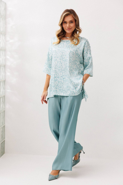 Блуза, брюки Anastasia 1341 бирюзовый - фото 2