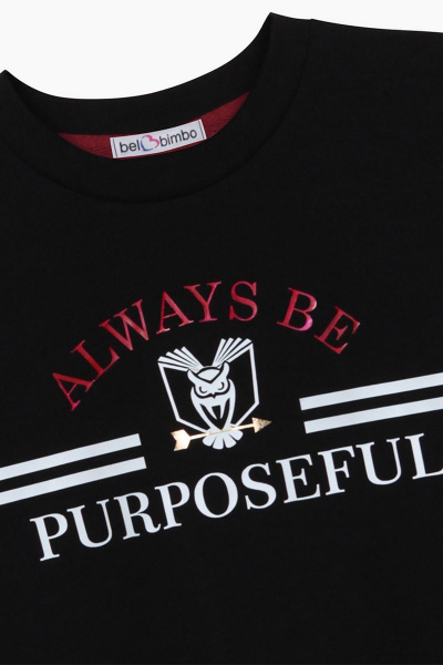Демисезонная футболка из хлопка для мальчика Bell Bimbo 212197 черный - фото 2