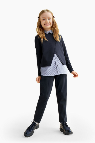 Джемпер деловой из трикотажа для демисезона Bell Bimbo 212214 черный - фото 4