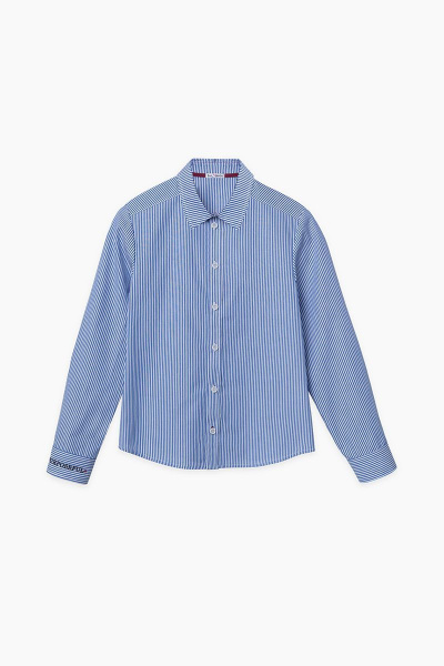Демисезонная синяя классическая рубашка Bell Bimbo 213193 полоска - фото 5