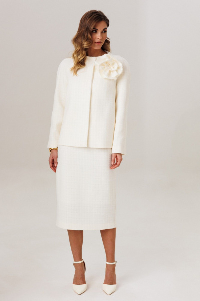 Жакет, юбка Ларс Стиль 1208/1 молочный - фото 6