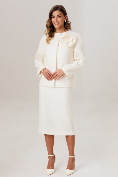 Жакет, юбка Ларс Стиль 1208/1 молочный - фото 1