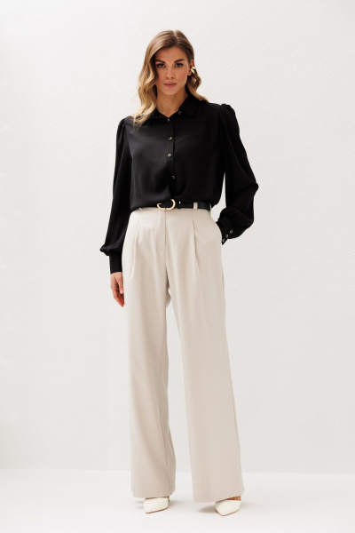 Блуза, брюки Ларс Стиль 1223 жемчужно-черный - фото 7