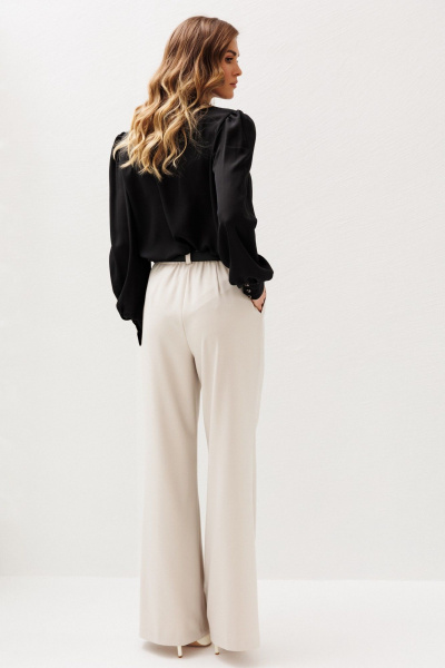 Блуза, брюки Ларс Стиль 1223 жемчужно-черный - фото 5