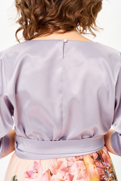 Платье ANASTASIA MAK 1229-Ш лиловый+ цветы - фото 9