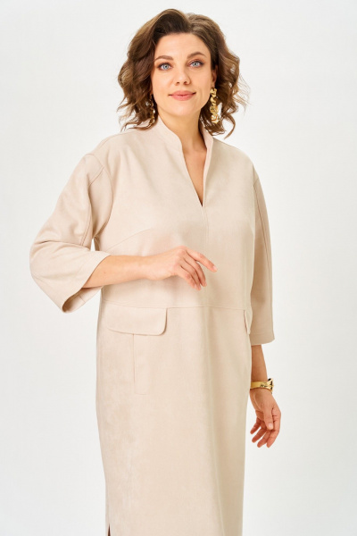 Платье ANASTASIA MAK 1319 песочный - фото 5