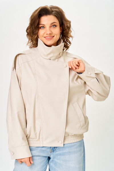 Куртка ANASTASIA MAK 1322 бежево-жемчужный - фото 7