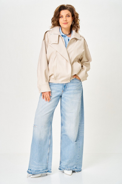 Куртка ANASTASIA MAK 1322 бежево-жемчужный - фото 3