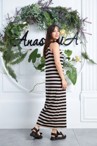 Платье Anastasia 295 бежевый,черный - фото 6