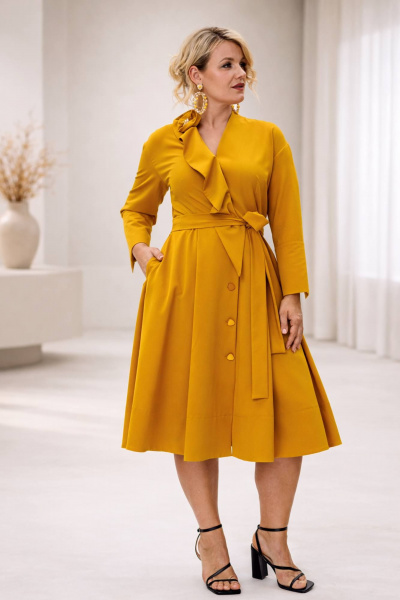 Платье Anastasia 1208.4 горчица - фото 1